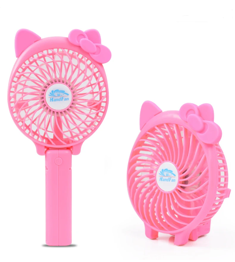 Cartoon hello kitty Rabbit Cat Miniso Lovely Mini Battery Operated handheld Rechargeable folding USB fan For kinds