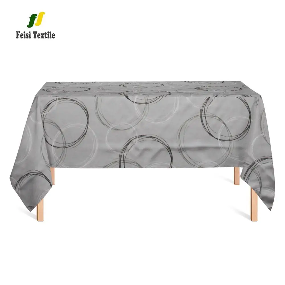 Circle pattern geometric design waterproof hem tovaglia table cloth for Italy market