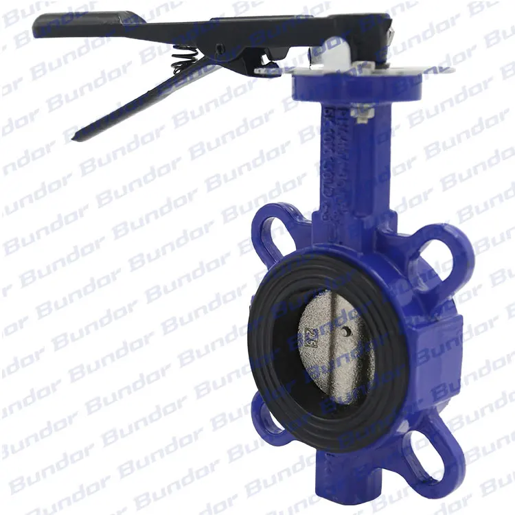 Bundor DN50-200 DI body  PN16 lever rubber seated reliable wafer butterfly valve manufacturer