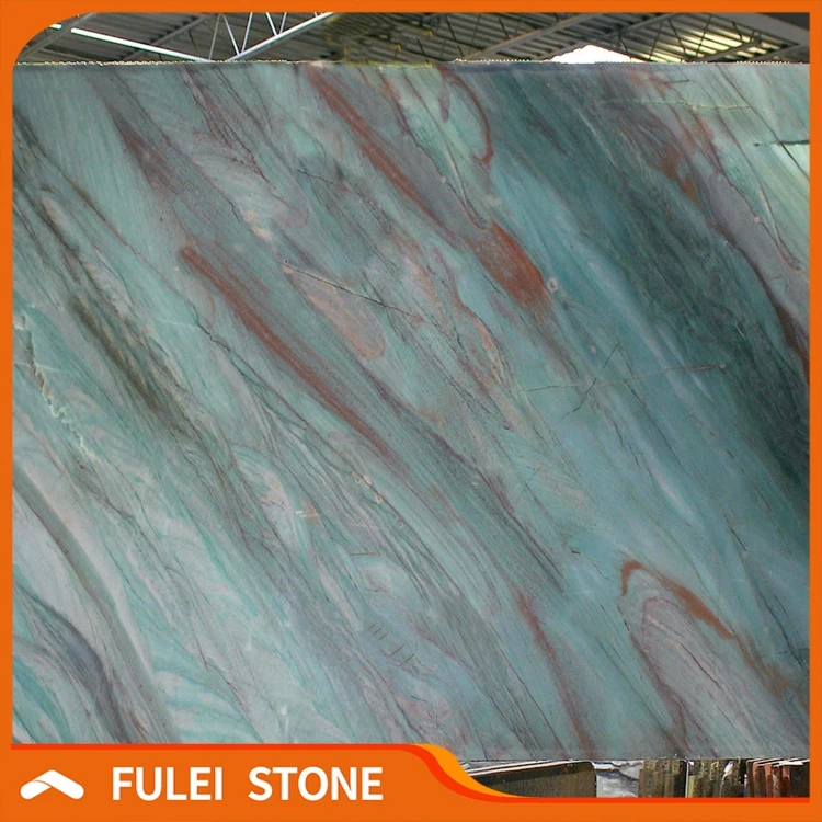 Polished Brazilian Green Quartzite Slab Emerald Queen Quartzite