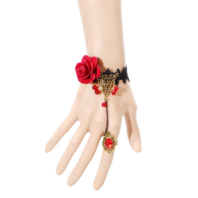 
Hot Sell New Cross Border Ruby Drop Temperament Lace Bracelet 