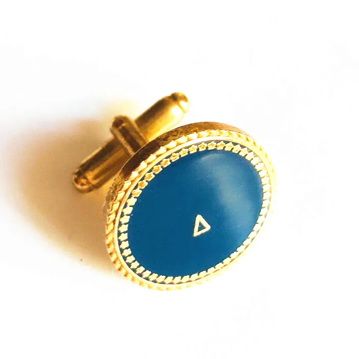 
 Золотая металлическая Мужская запонка с логотипом на заказ  