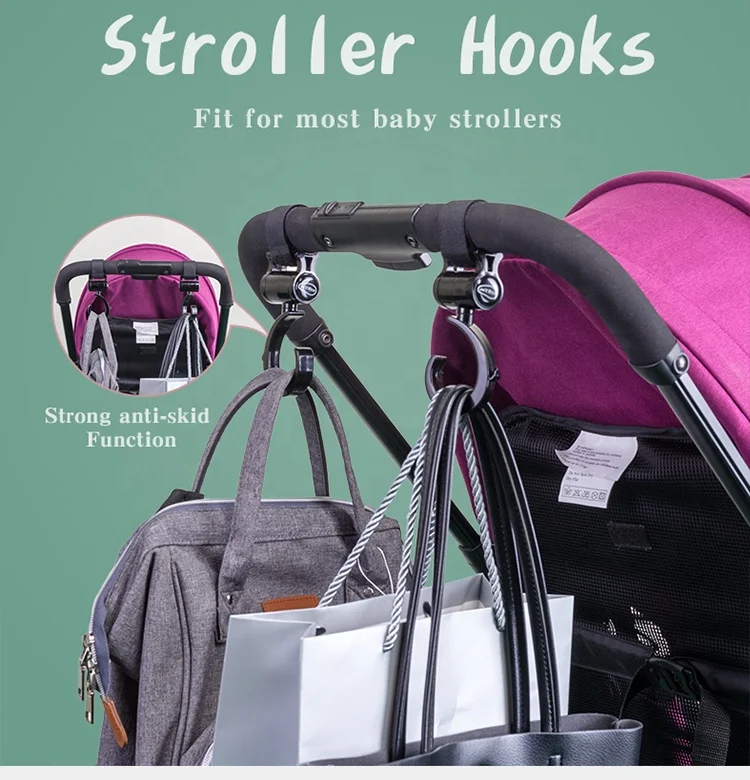 Portable Adjustable Multi-Functional ABS Black Baby Stroller Pram Hook Cup Holder