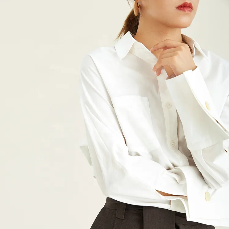 Элегантная Новое поступление Фирменная модная белая дизайнерская Свободная Рубашка удобная женская хлопковая Повседневная Блузка с длинным рукавом