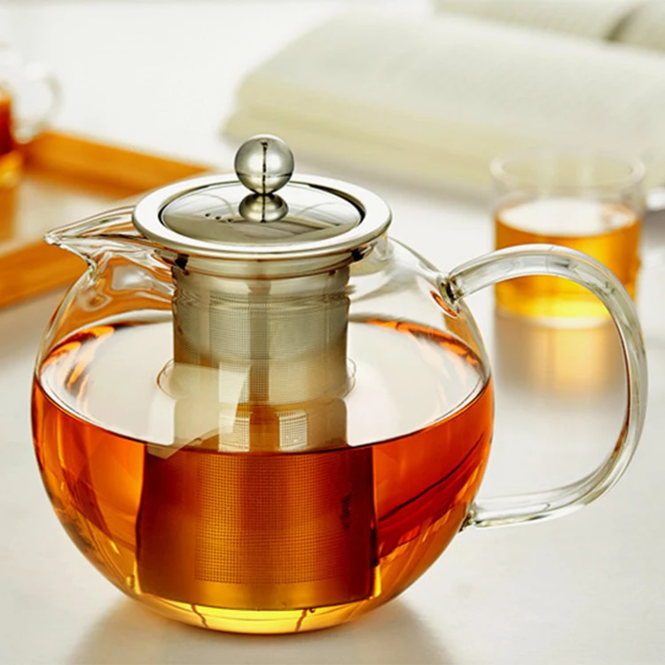 
Classic style pyrex glass teapot with filter 