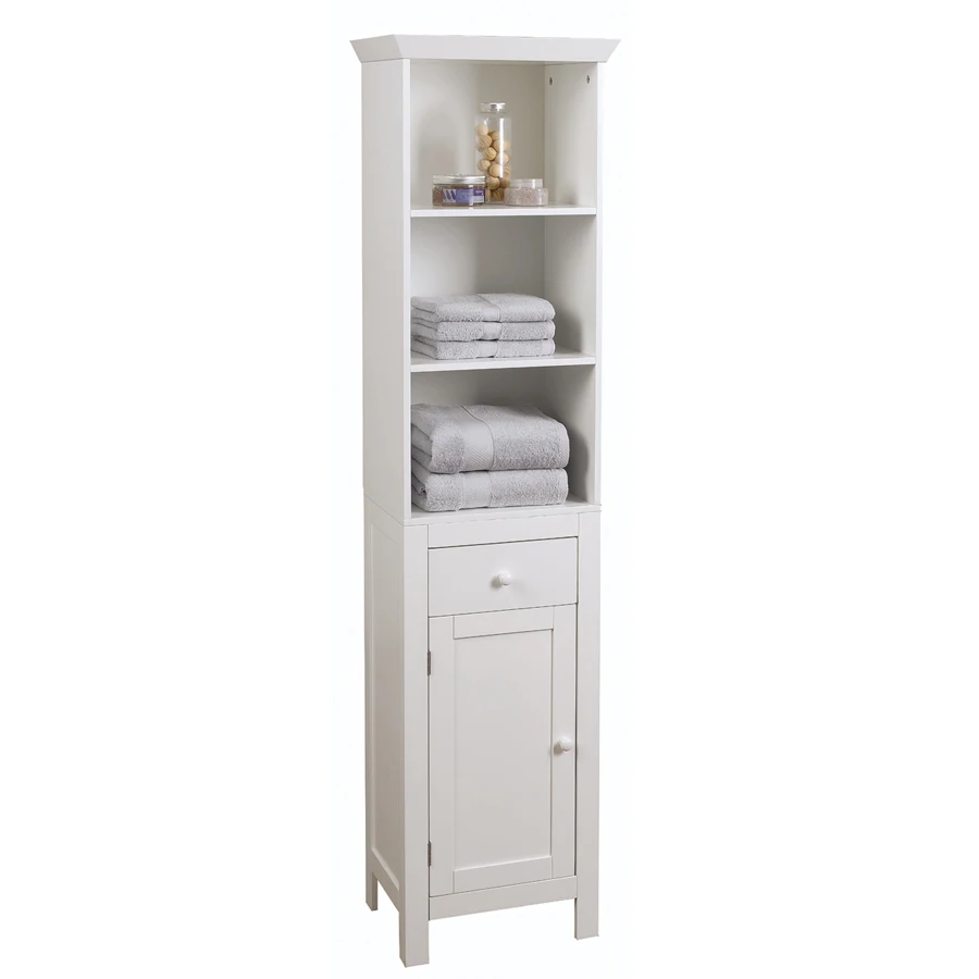 
Corner Bathroom Furniture Bathroom Wooden Tall Cabinet with Shelf and Drawer 