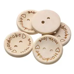 100pcs/bag Wooden Buttons Handmade Letter Love Scrapbooking For Wedding Decoration DIY Craft apparel accessories