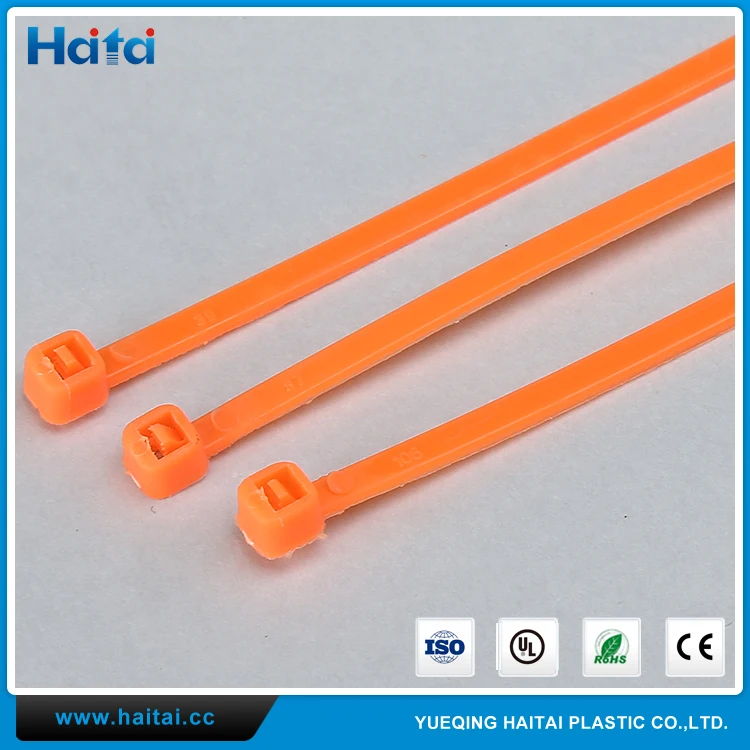 Haitai Распродажи От Модельеров * UL Стандарту CE Easy-To-Use Оранжевый Цвет Самоблокирующиеся Тонкий Нейлон Кабельные Стяжки