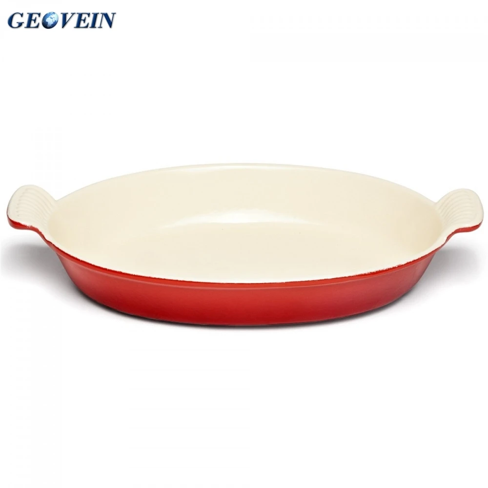 Tableware Roasting Pan Fish Shape Enamel Cast Iron Dish Pan for dinner