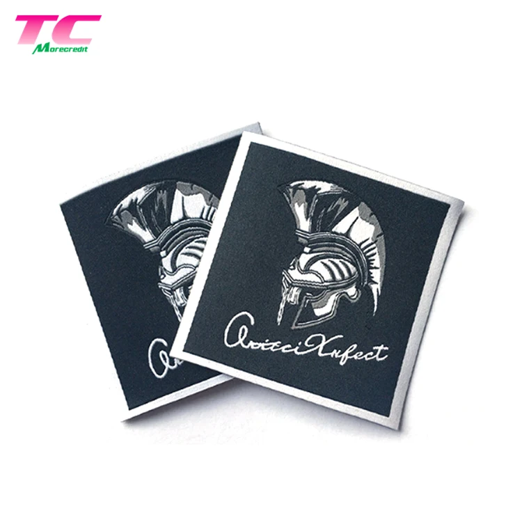 Custom Colorful Etiquette Textile Woven Label Manufactory, Personalized Brand End Folded Clothes Main Labels