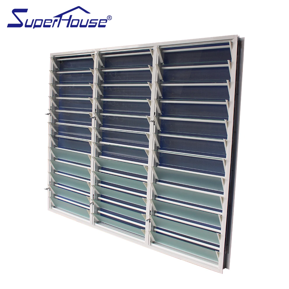 Custom jalousie blinds louvers aluminium aluminum frame glass fixed louver louvre windows for house