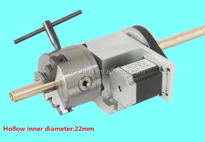 
4th axis rotary router machine with 100mm 4 jaw chuch 