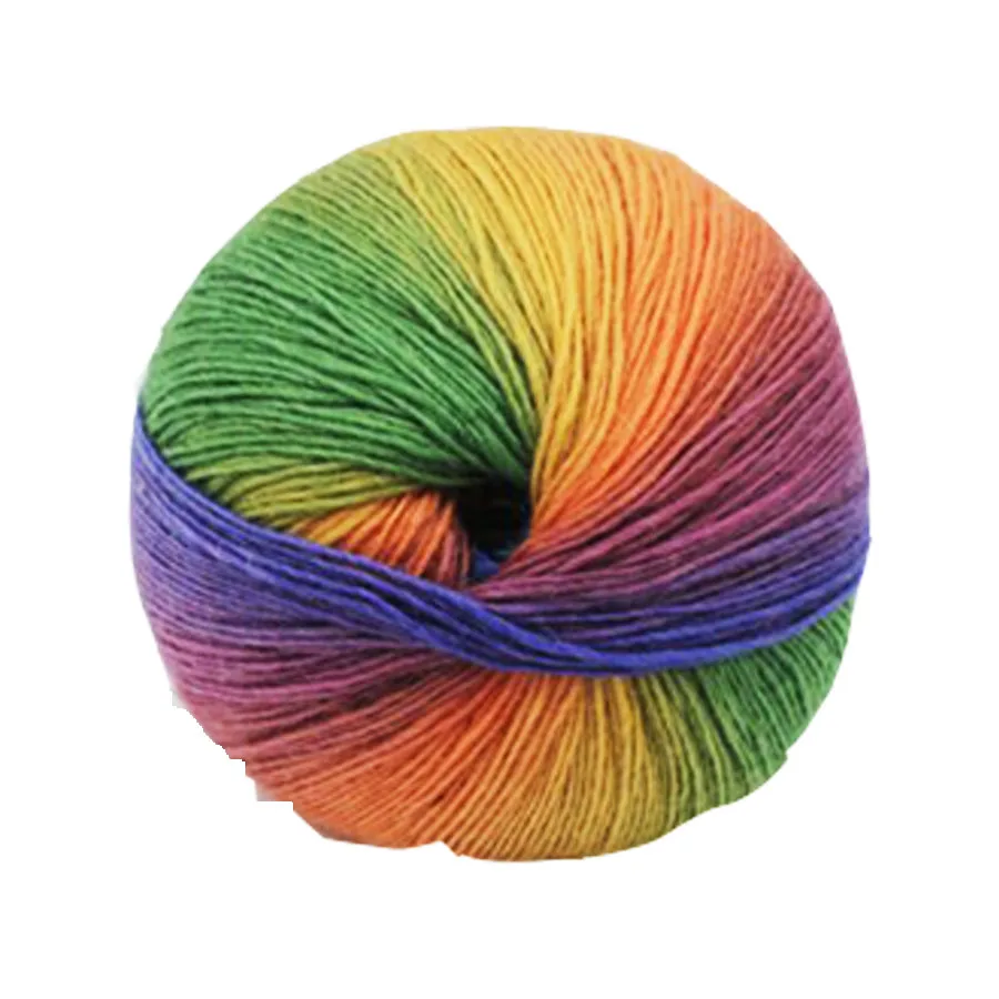 wholesale mohair yarn rainbow yarn colorful 100% wool yarn for baby hand knitting