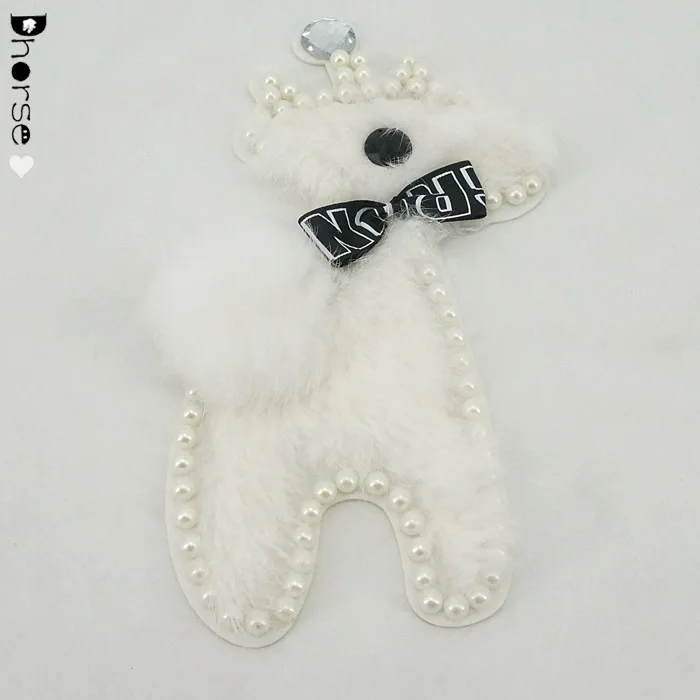 14.5*25cm white cute dog with crown design personalized clothing patch