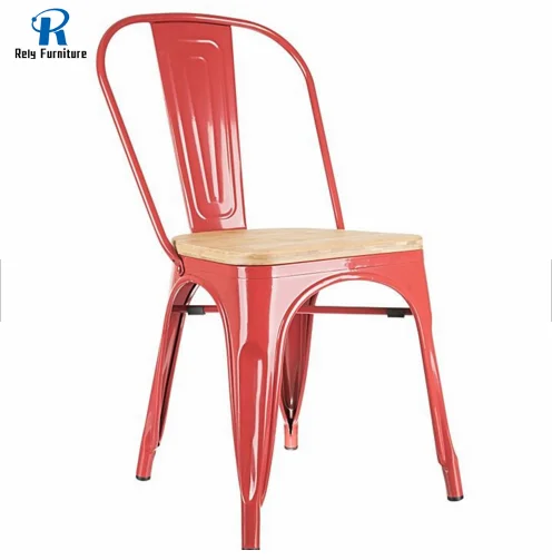 Горячая распродажа Лучшая цена железный современный дизайн винтажный промышленный Деревянный Обеденный металлический стул