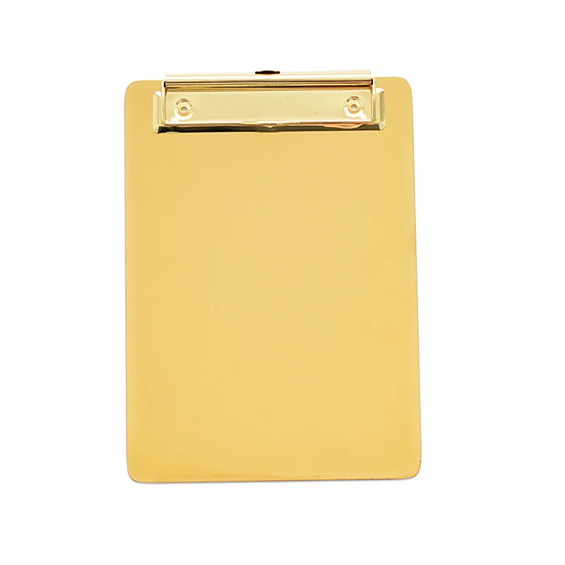 Best quality custom portable  A4 writing clipboards plastic PP material gold vintage clipboard clip