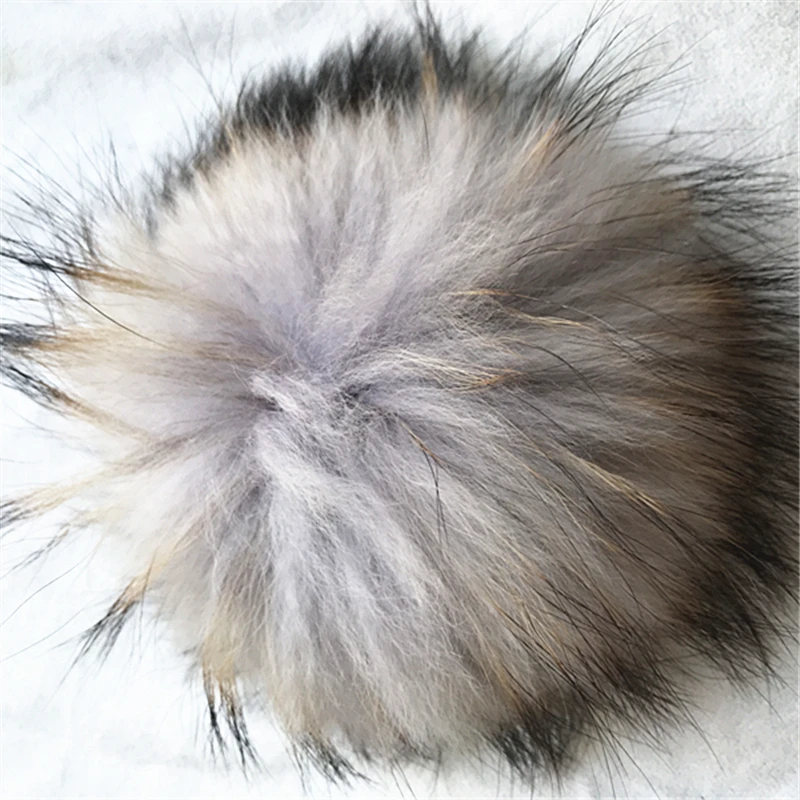 Wholesale Pom Pom For Beanie Hats, Snap On fluffy fox fur Pompom, Detachable raccoon Fur Ball