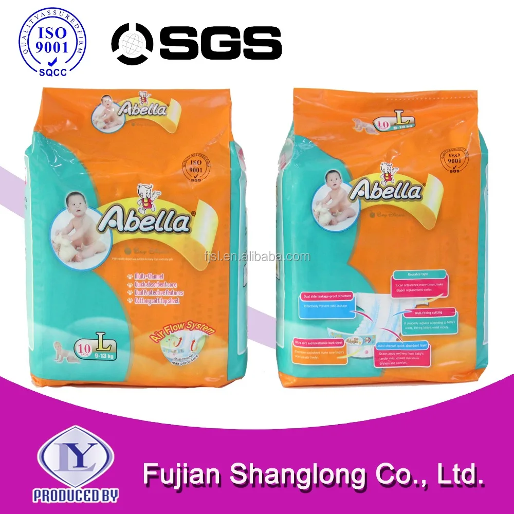 ABELLA Africa Market Quanzhou Disposable Sleepy Baby Diaper Manufacturers In China baby diaper supplier