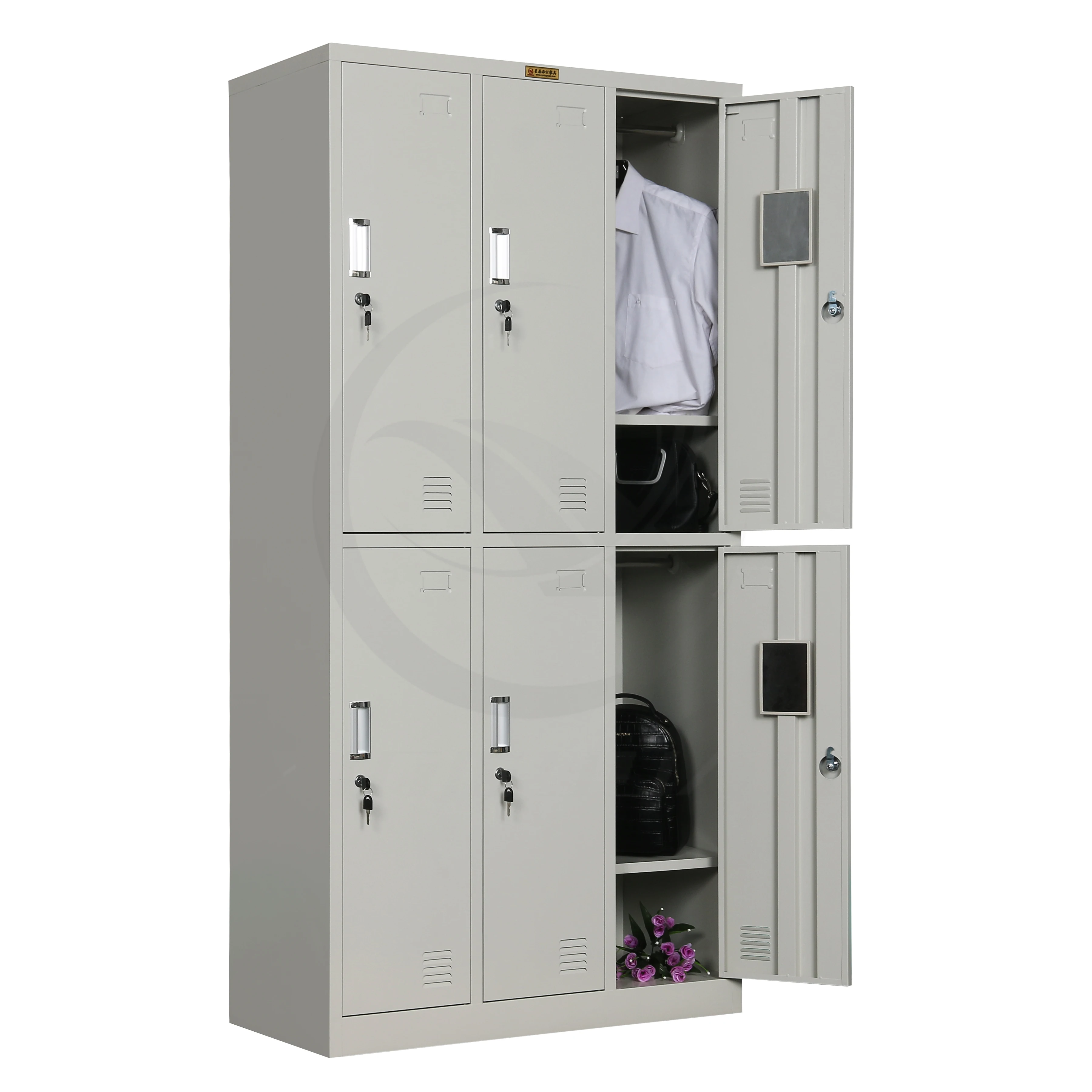 Factory Price Steel Storage Locker for Changing Room School Gym 6 Door Worker Staff Metal Locker Cabinet
