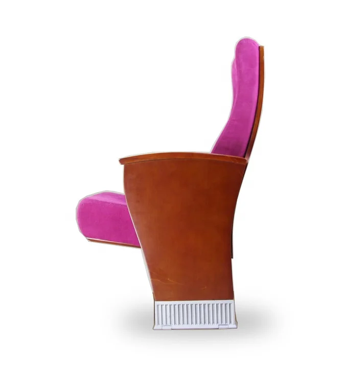 Luxury Style Fabric Upholstered Lecture Hall Chair With Tip-up Seat