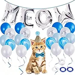 Kitty декорации ко дню рождения фольгированные шары розовый с шапочкой и бантом одежда для собаки кошки девочки вечеринок по случаю Дня