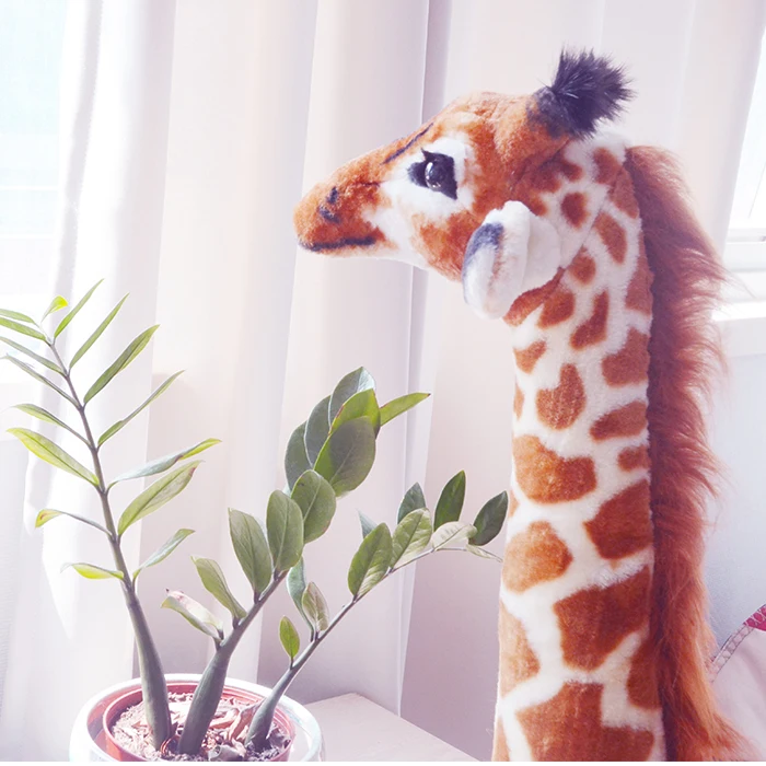 
Custom plush toy, china plush toy animals, giant realistic giraffe 
