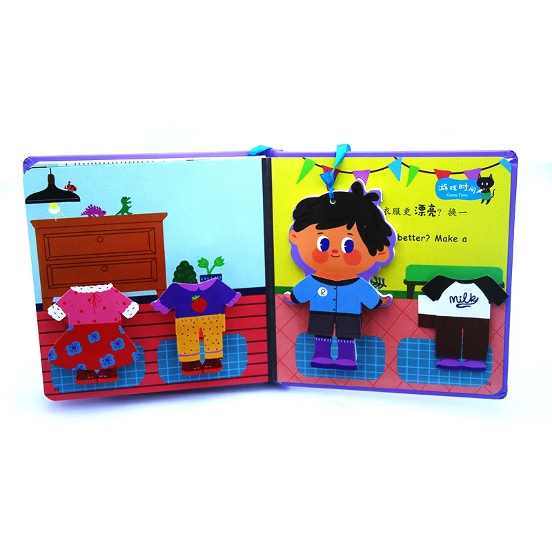 Детские 3D развивающие книги ручной работы на заказ, цветная доска с англоязычной историей, Детские привычные всплывающие книги с принтом