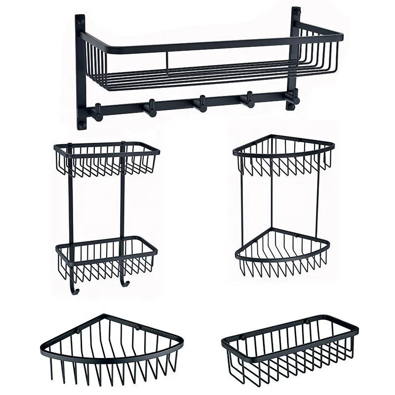 Antique Black Bathroom Accessories Toilet Paper Holder Towel Rack Rail Stainless Steel Wall Shelf Bracket