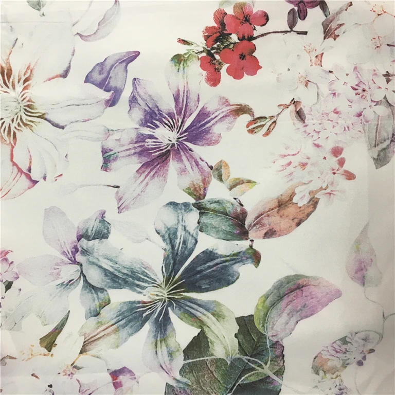 Custom digital print high quality 14mm silk fabric