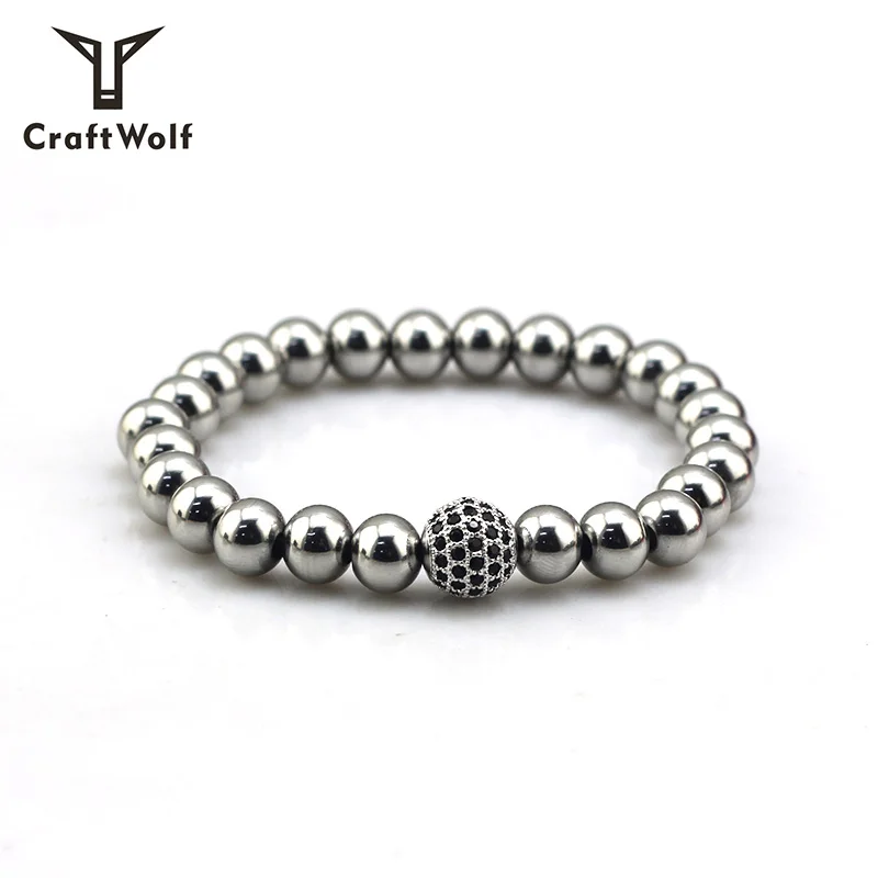 Craft Wolf 2019 New Arrivals Custom Hand Made Jewelry Stainless Steel Bead Bracelet