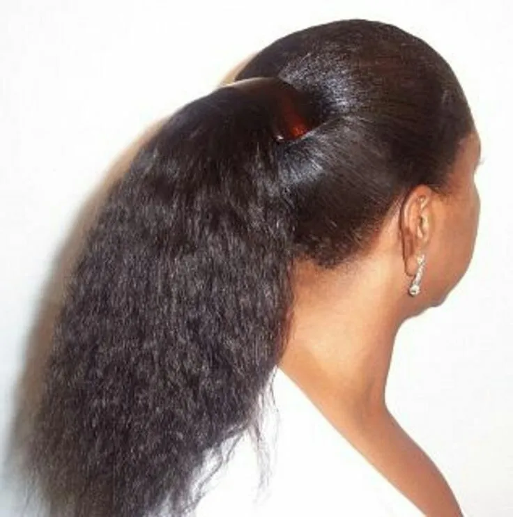 Brazilian Afro Kinky Straight Pony Tail Remy Wrap Around Drawstring Ponytail Human Hair Ponytail Extensions Clip Ins