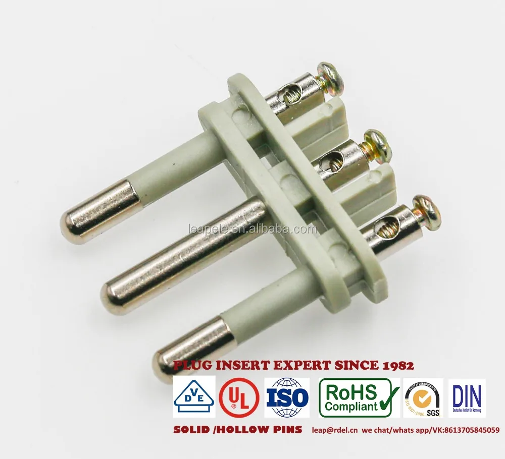 Italy 3 Pins Electrical Plug insert/IMQ AC power plug insert TY-0091 SCREWS