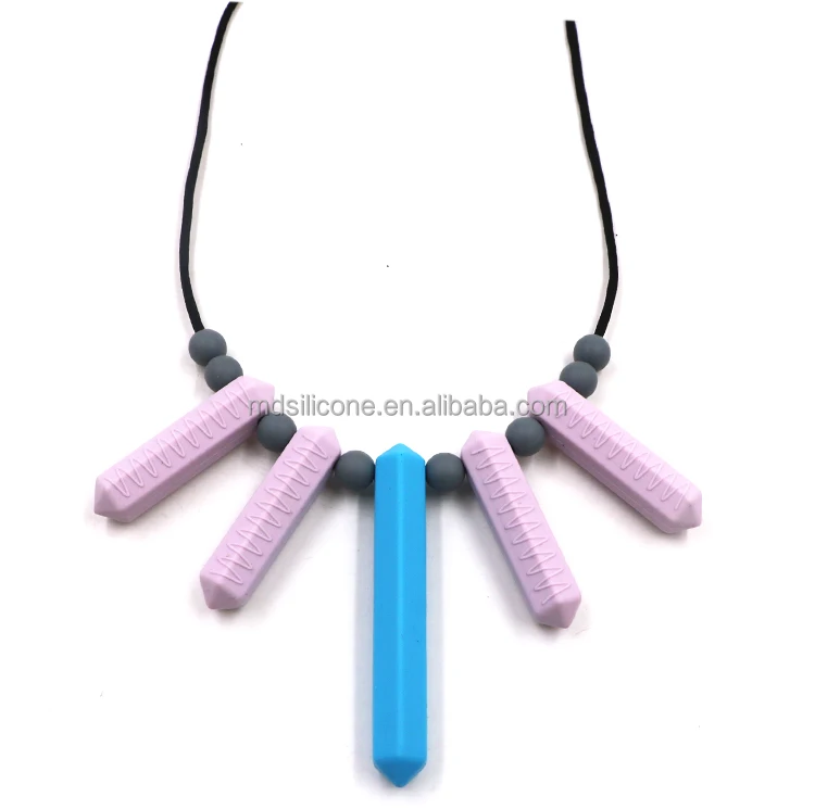 2022 Amazon hot sale Necklace liquid silicone medical products/medical rubber ring sensory teething necklace