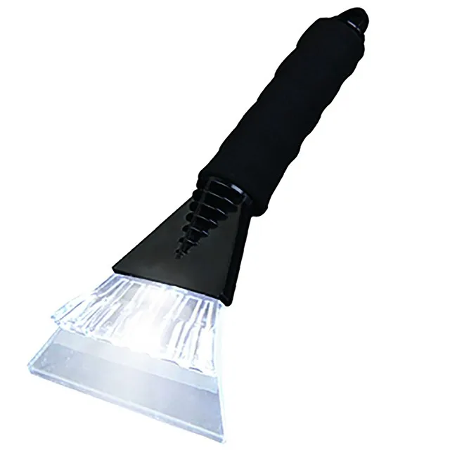 Пластиковый скребок для льда и окон автомобиля, зимний инструмент, скребок для льда со светодиодной подсветкой