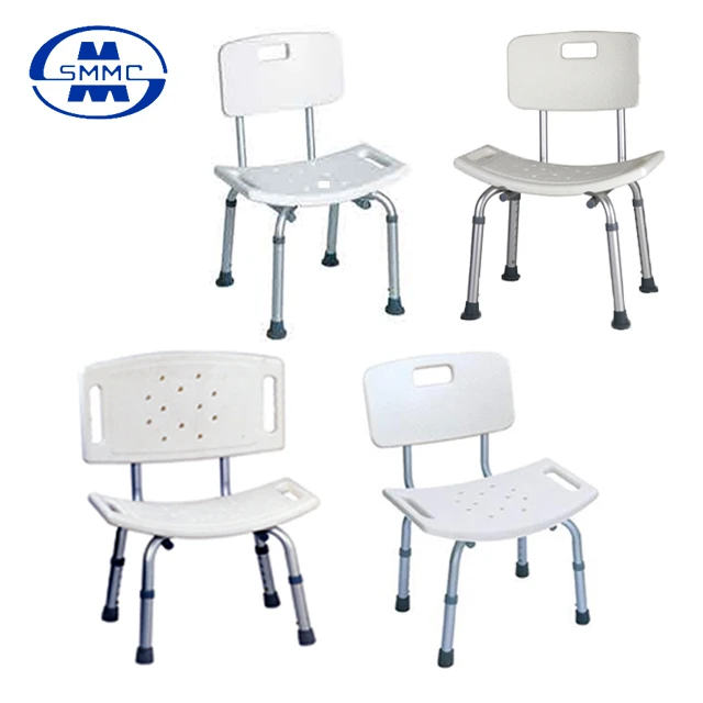 
Adjustable Aluminum bath Shower Chair with plastic seat and Removable back For elderly and disabled 