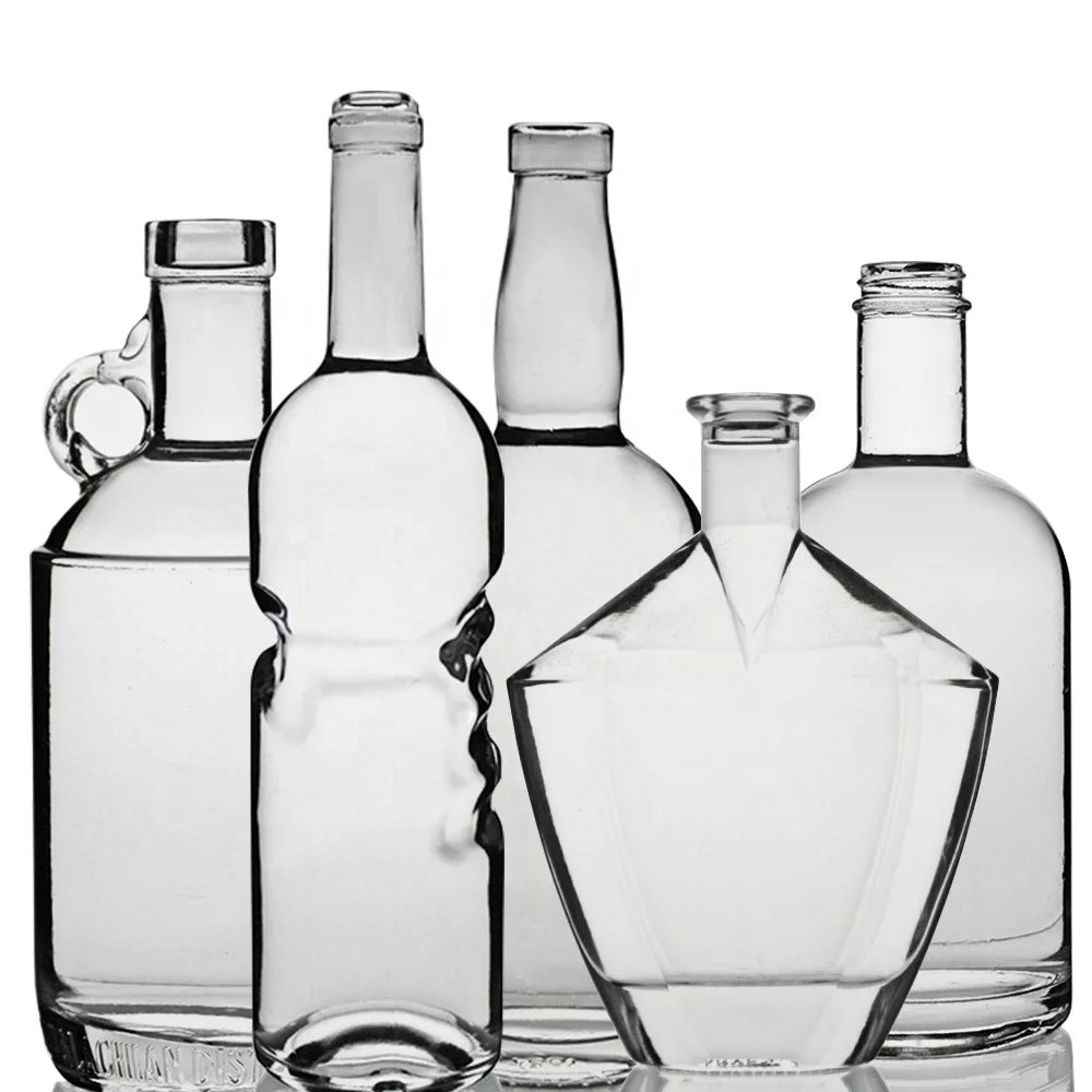 RSG Cylindrical Round Shape Bartop 500ml 700ml Tequila T Cork Plate Finish 75cl Gin Heavy Vodka Liquor 750 ml Alcohol Bottle