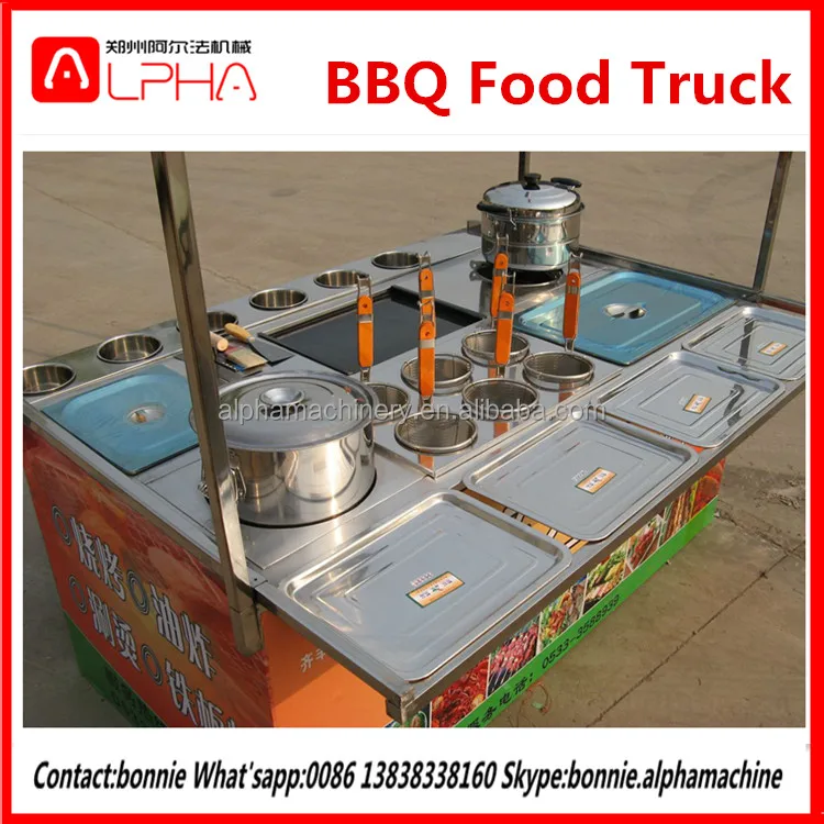Hot Saling itemCommercial food truck mobile fryer food trolley cart for pasta cooker
