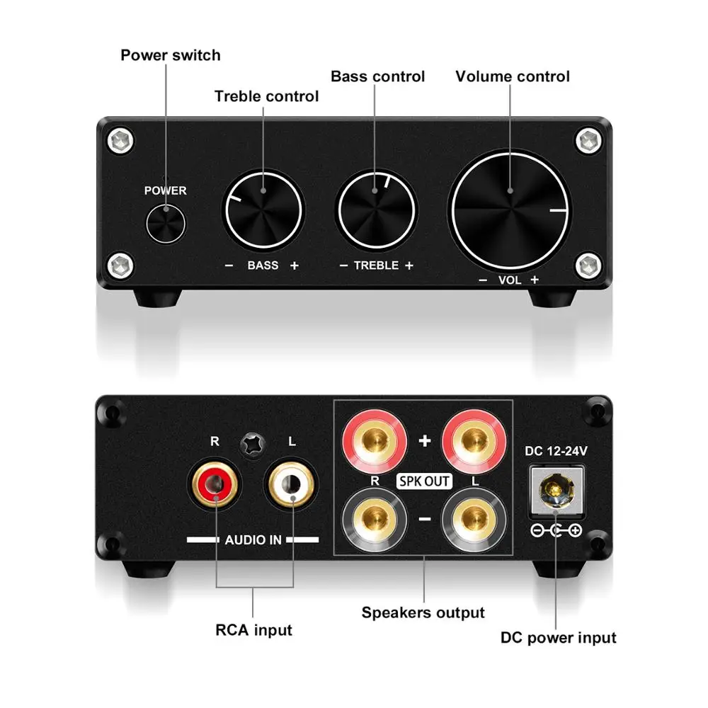 50W*2 2 Channel Class D Mini Hi-Fi Stereo Audio amplifier for Home Speakers