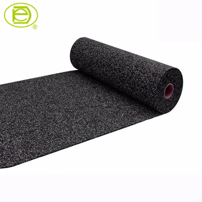 
Aging resistance black rubber speckled gym floor mat roll 