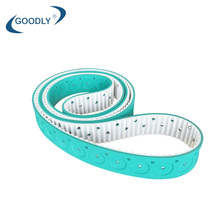 T10 rubber coating PU timing belt with rounded groove holes timing belt supplier