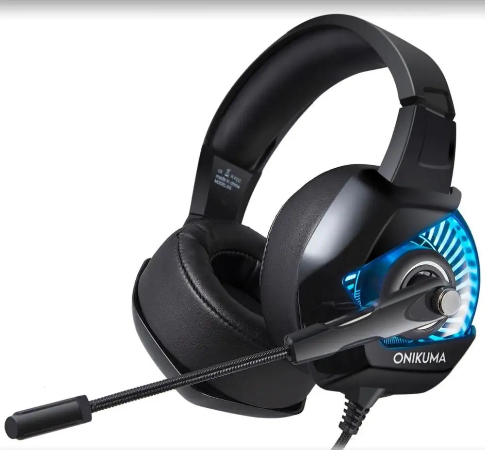 
50mm Driver Gaming Headset ONIKUMA with Mic for PC Bass Surround Sound Over Ear Wired Headphone K6 Earpiece Gamer 