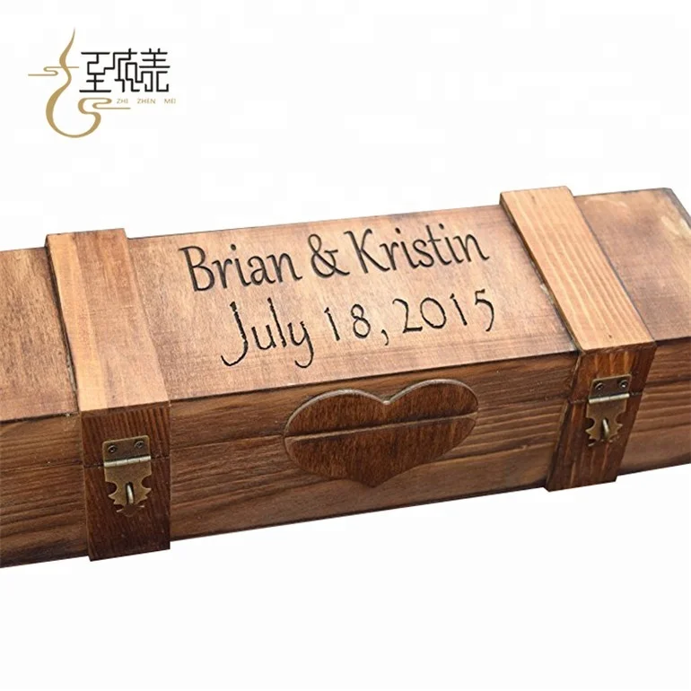 Good Sell Rustic Wood Wine Gift Box Wooden Wine Box For Wedding
