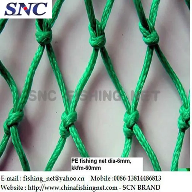 PE knotted fish farming nets with double knot
