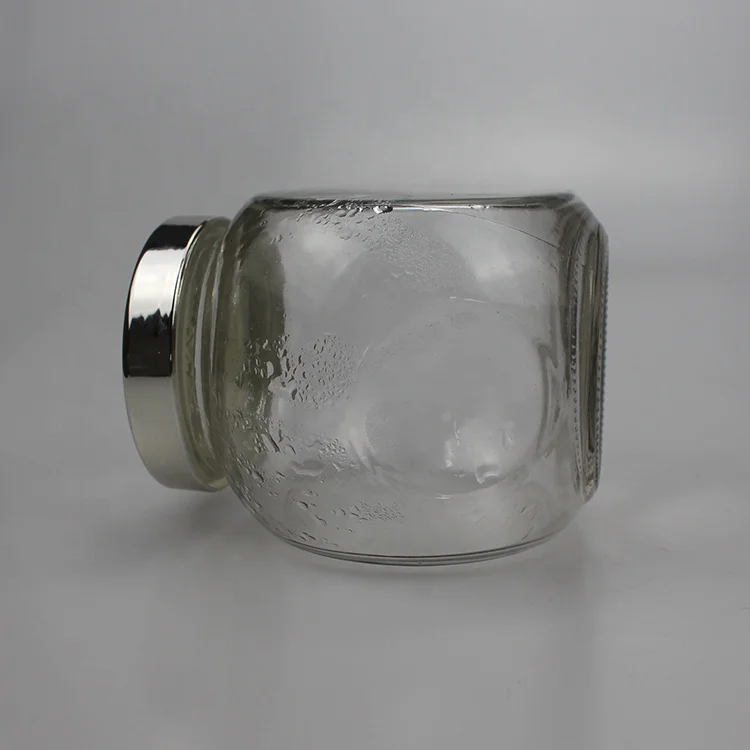 Small Jars 400ml 600ml Food Jam Glass Jar With Metal Lid