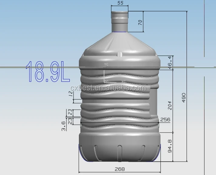 High Quality 10L 12L 15L Disposable Using Bottle 55mm Neck Preform for 3 Gallon 4Gallon 5 Gallon Water Bottle