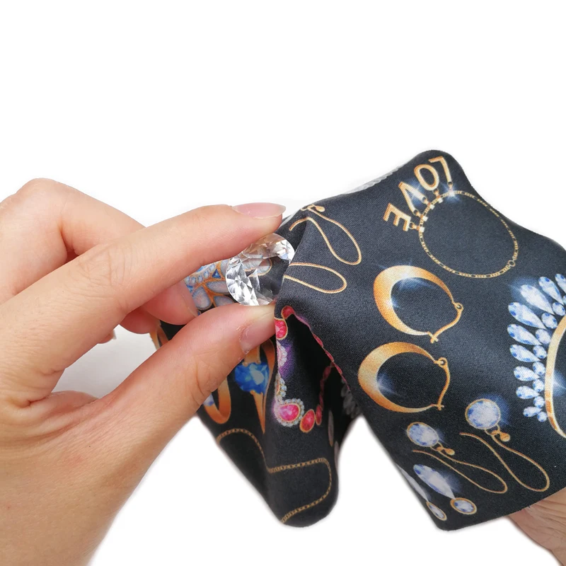 Ткань для чистки ювелирных изделий из микрофибры с пользовательским логотипом