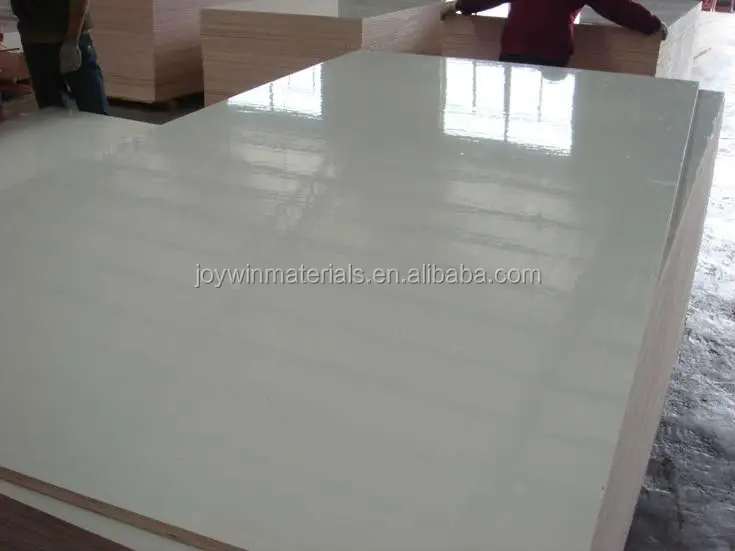 
high gloss laminated plywood/cold white gloss melamine board in Guangdong 