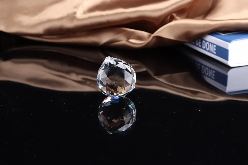
transparent faceted K9 crystal glass chandelier ball 