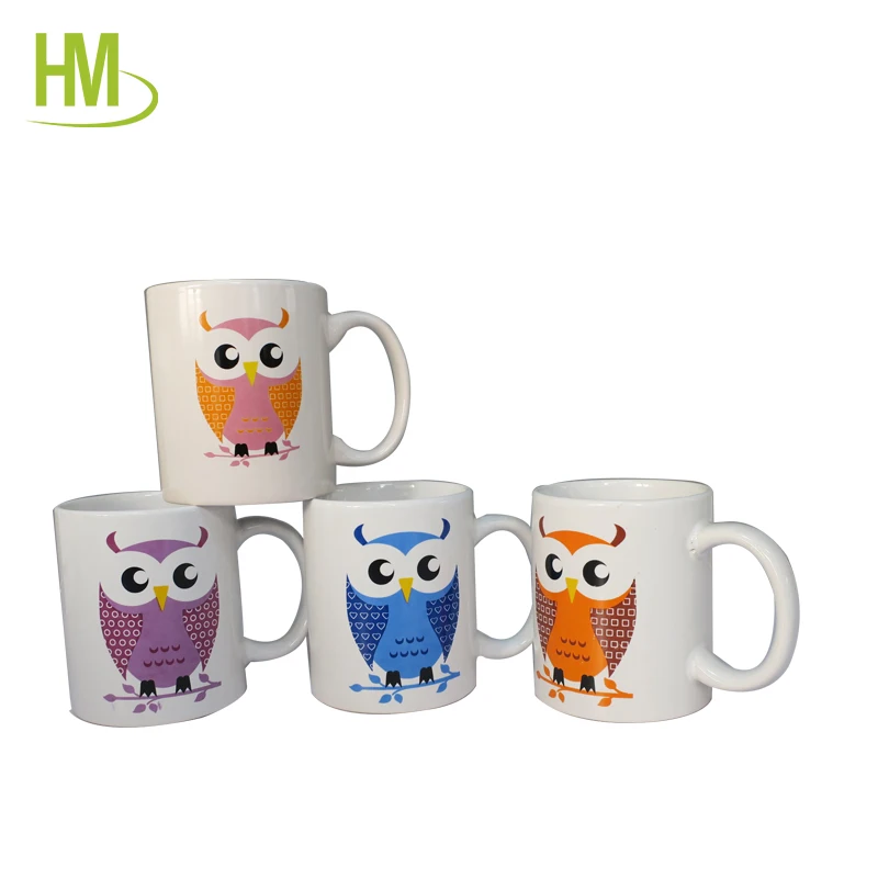 Cheap Plain White Coffee Mug Owl