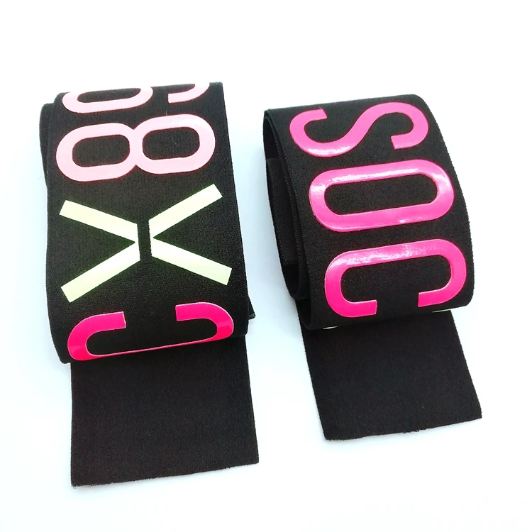 New design soft elastic webbing tape custom silicone logo printed tapes